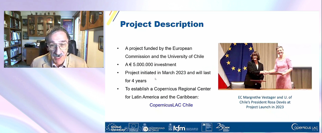 Florencio Utreras, diretor da CopernicusLAC Chile, participa do painel da Aliança Digital UE-ALC