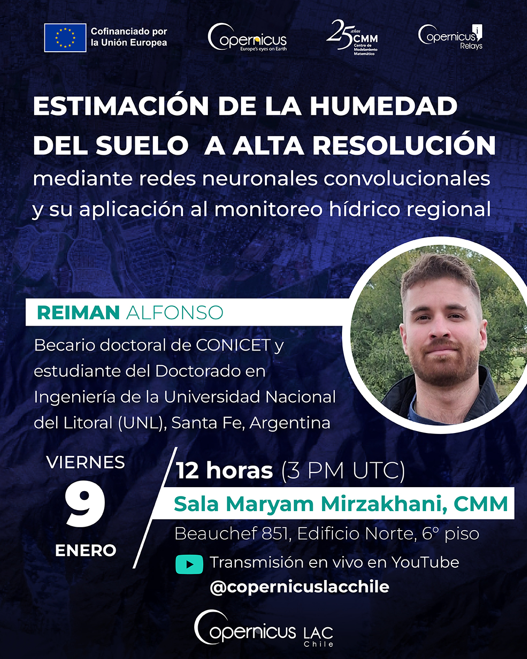 Seminário Copernicus: Estimativa da humidade do solo em alta resolução através de redes neurais convolucionais e sua aplicação na monitorização hídrica regional