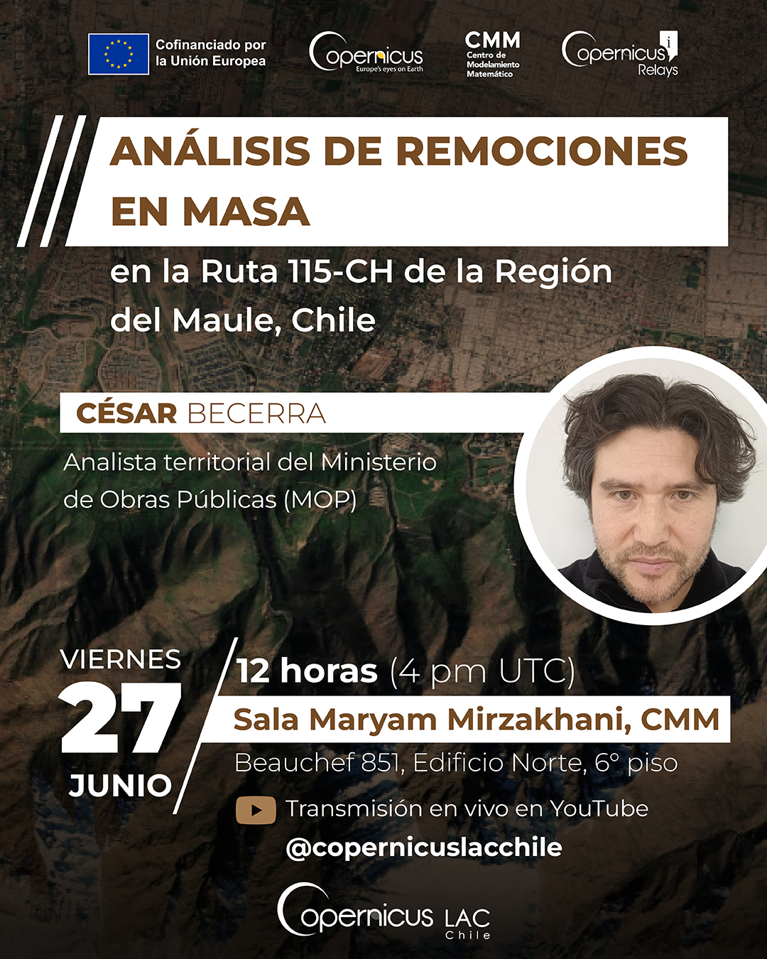 Seminario Copernicus: Análisis de remociones en masa en la Ruta 115-CH de la Región del Maule, Chile