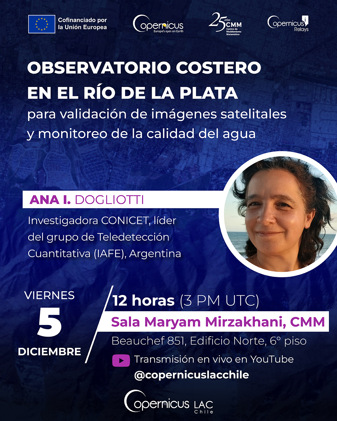 Seminario Copernicus: Observatorio Costero en el Río de la Plata para validación de imágenes satelitales y monitoreo de la calidad del agua